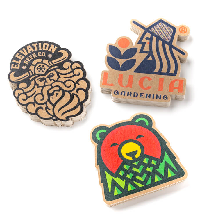 Kraft paper die-cut stickers made by StickerApp